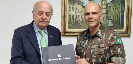 Desembargador Cândido Saraiva foi recebido pelo general Maurílio Ribeiro