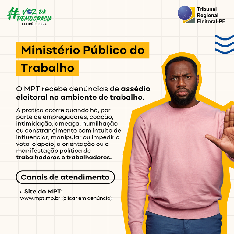 Democracia sim, violência não - Ministério Público do Trabalho