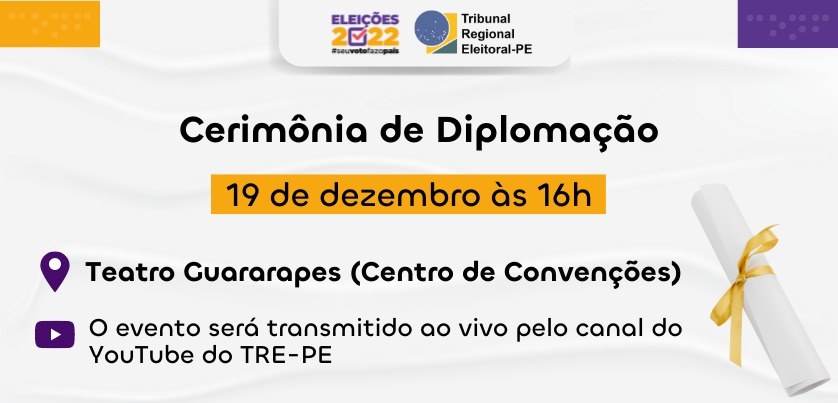 TRE-PE realiza diplomação dos eleitos no dia 19 de dezembro